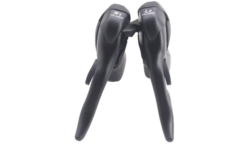 Micronew SB-R472 Double 2X7 Speed Road Bike Shifter Brake Levers for Shimano 2 x 7 Speed Drop Bar Shifters Black Pair - Image 1